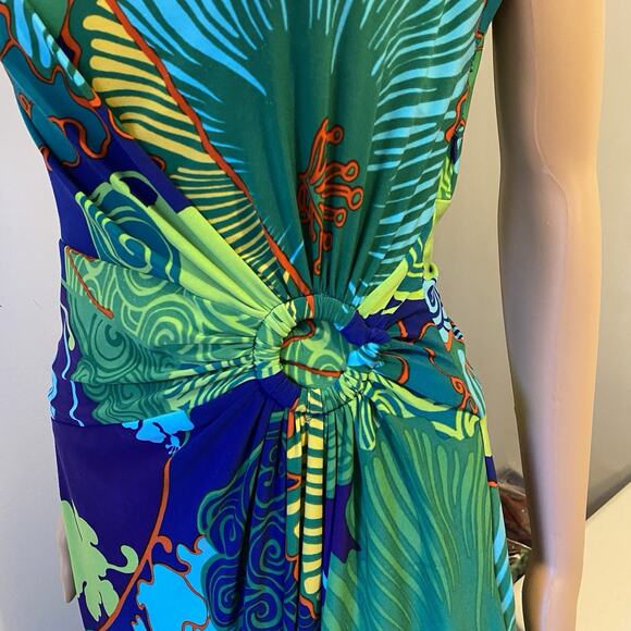 Jones New York Artsy Colorful Sheath Dress Ruched Elegant Event Evening Party 8 - Picture 7 of 10